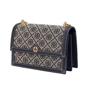 Tory Burch The T Monogram Shoulder Bag Navy